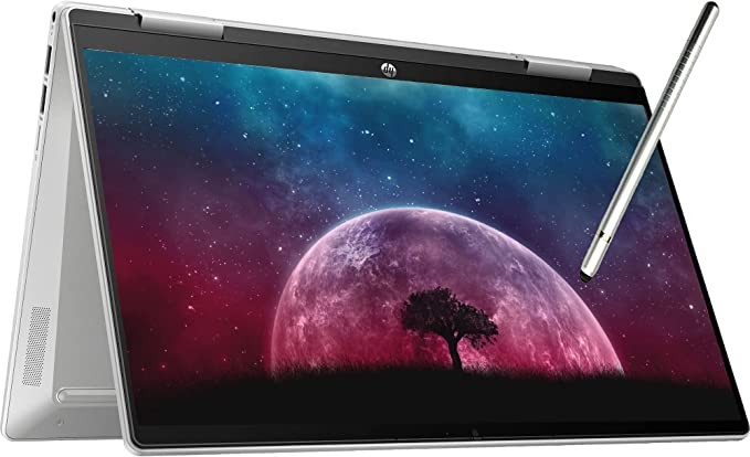 2022 HP Pavilion x360 2-in-1 14" Touchscreen Laptop,* 12th Gen Intel 10-Core i5-1235U, Intel Iris Xe Graphics, 8GB DDR4 RAM, 512GB PCIE SSD, Fingerprint, Backlight KB, Stylus, Win 11 Home, Silver
